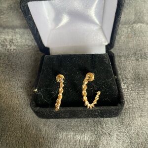 Gold-Tone Twisted Hoop Earrings - Women Jewelry